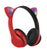 Kufje Flash Light Cute Cat Ears Wireless Headphone with Mic Can control LED Kid Girl Stereo Music Phone Headset Gift Red